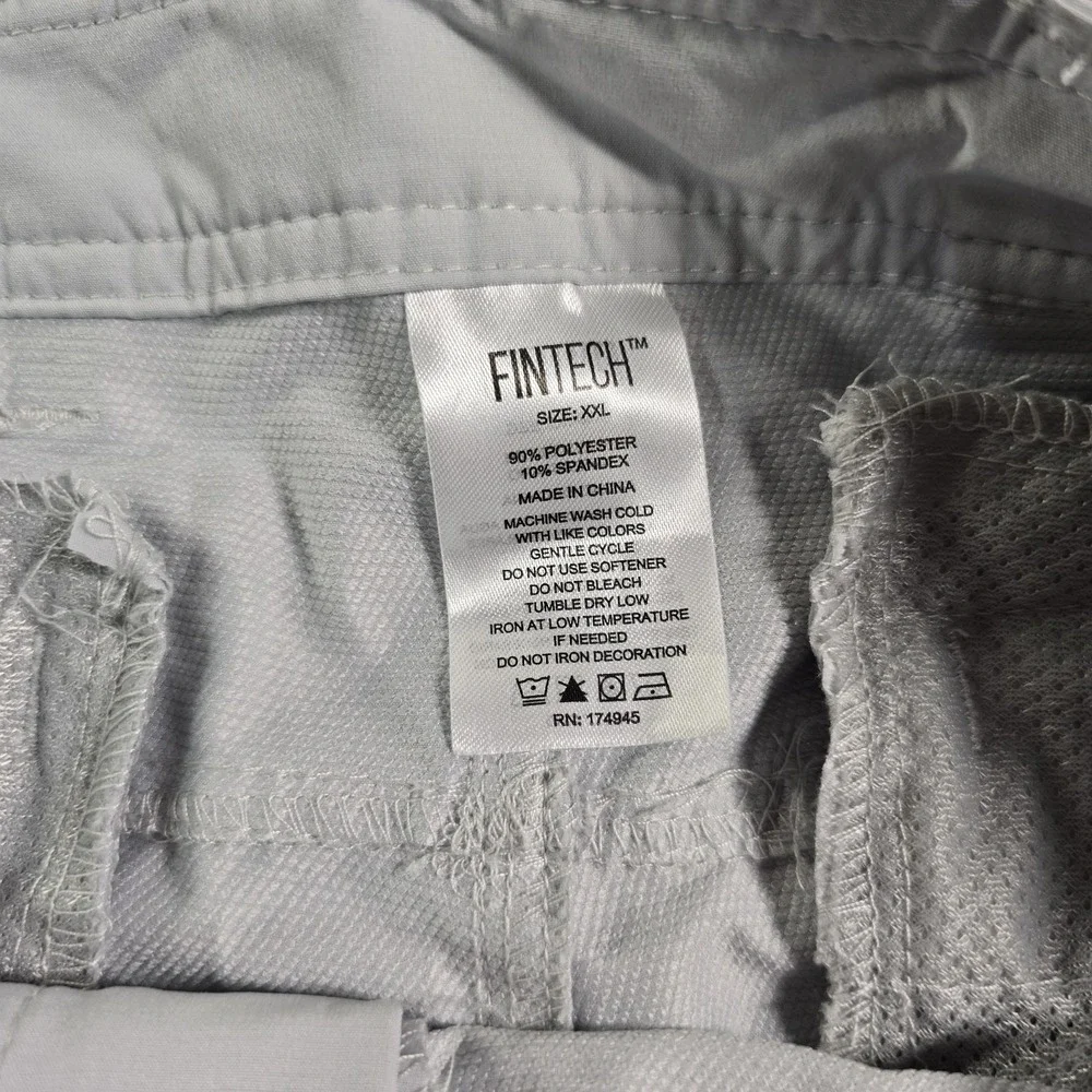 Fintech Submariner‎ Woven Shorts Mens XXL  Gray 4-Way Stretch Waistband Comfort